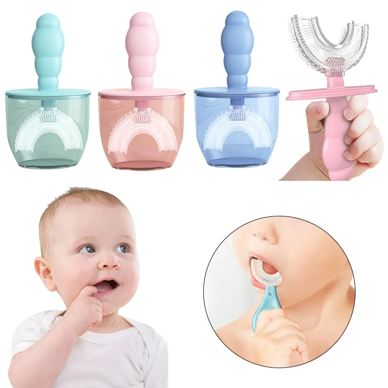 

2-6 Years BoyToothbrush Children U-shaped Child Toothbrush Teethers Brush Silicone Kids Teeth Oral Cleaning