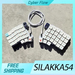 Silakka54 Split Wired Keyboard Rp2040zero Hot Swap Support Qmk / Vial Full Key Custom Ergonomics Split Keyboards Christmas Gifts