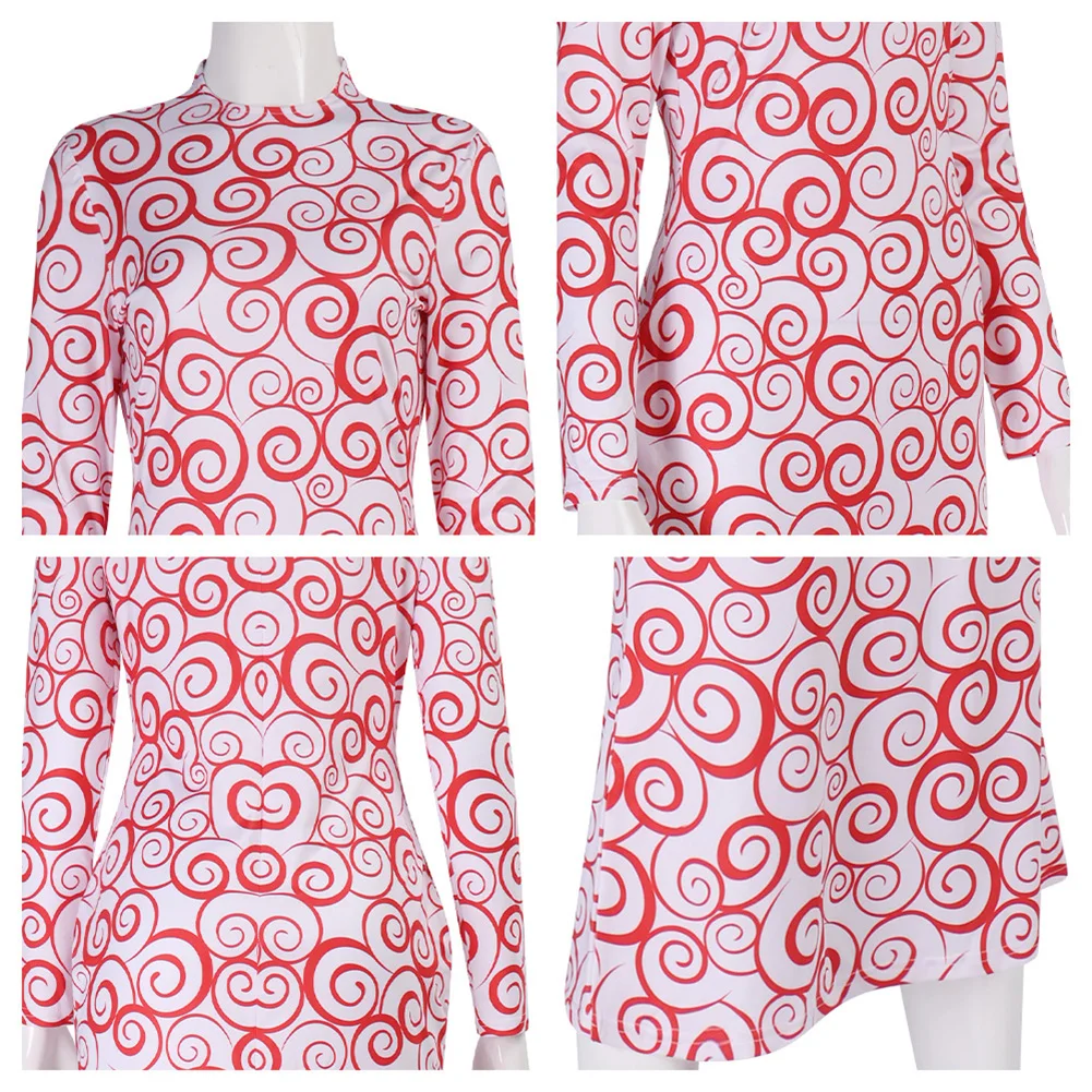 المريخ سيدة تأثيري فستان زي 1996 فيلم المريخ الهجمات لعب الأدوار مطبوعة تنورة طويلة الكبار النساء هالوين كرنفال حفلة الزي #6