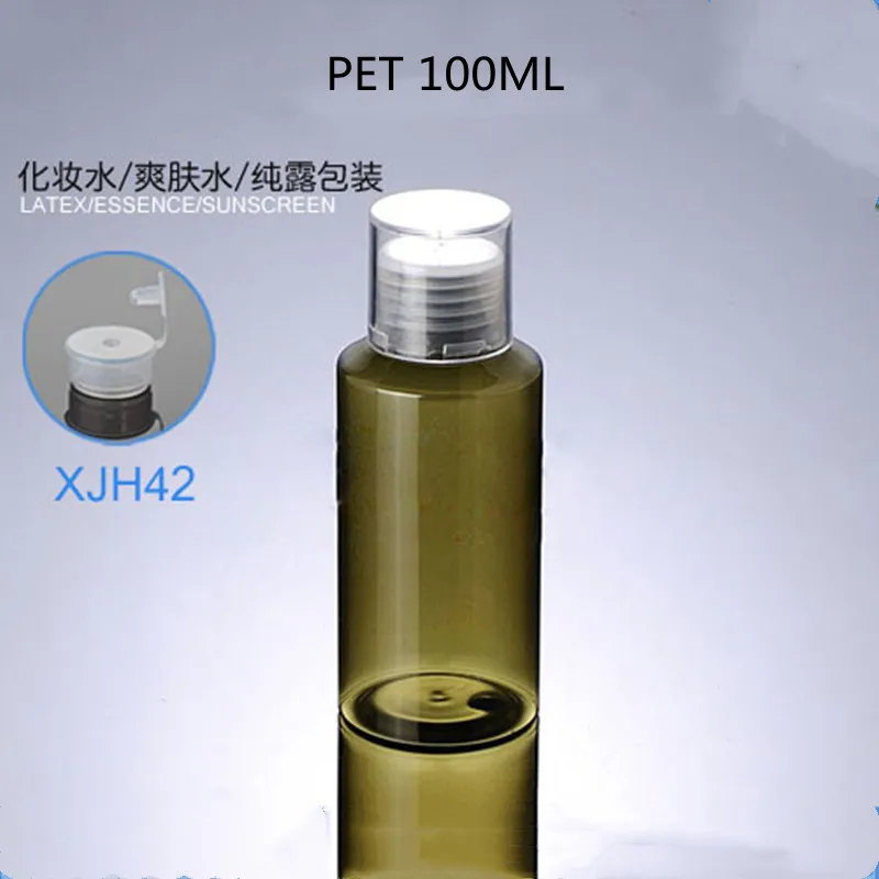 

10/30/50pcs Olive Green PET Bottles With Plug Cap Hydrosol/Toner Moisturizer Cosmetic Container Plastic Bottle