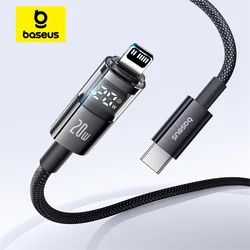 Baseus 20W USB C Cable For iPhone 14 13 12 LED Display USB Cable Type C for iPad Pro Fast Charging Data Wire