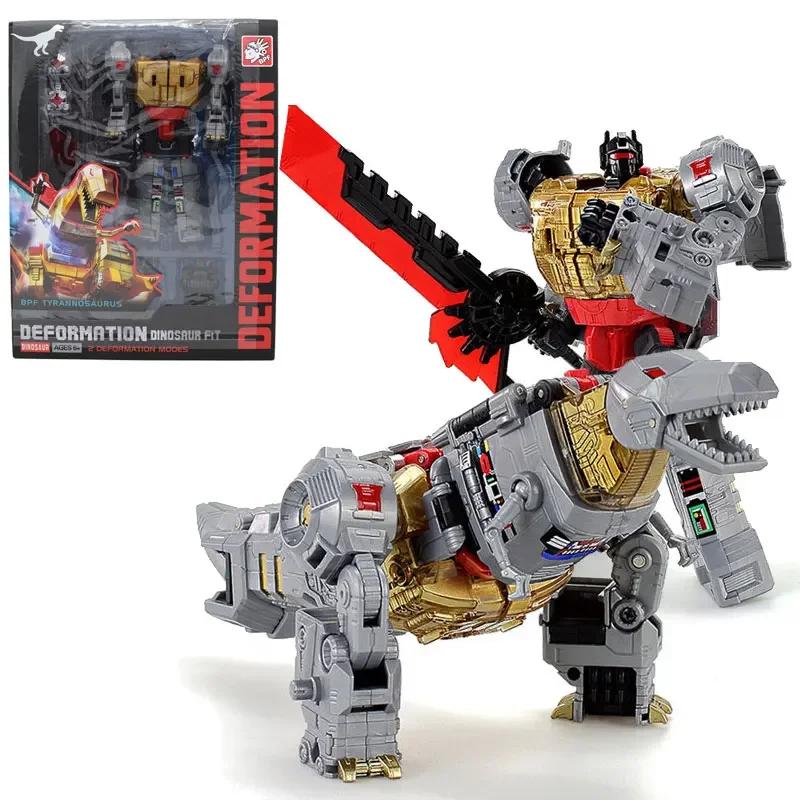 

BPF 05 Grimlock Transformation Dinoking Volcanicus Tyrannosaurus Rex Tyrone Cable Dinobots 5IN1 Action Figure Robot Toys