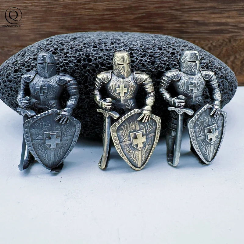 Roman Empire Medieval Knights Brass Knife Beads EDC DIY Paracord Woven Bracelet Lanyard Pendant Accessories Outdoor Hangings