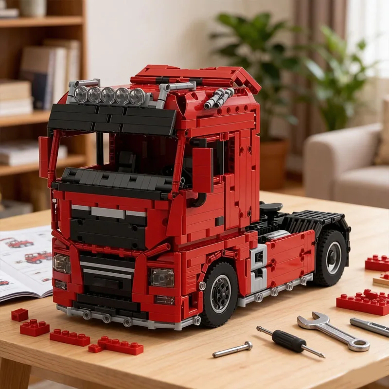 MOC-55491 Semi-Trailer Truck with Multiple Color Transport Truck Functions, 2074pcs Building Block Toy, Adult DIY Gift, in Stock