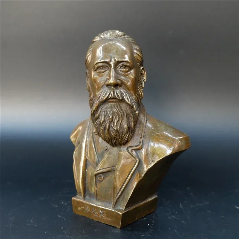 [Crafts] German Great Communist Engels Bust Bronze Statue model home decoration room table ornaments Bar office decoration