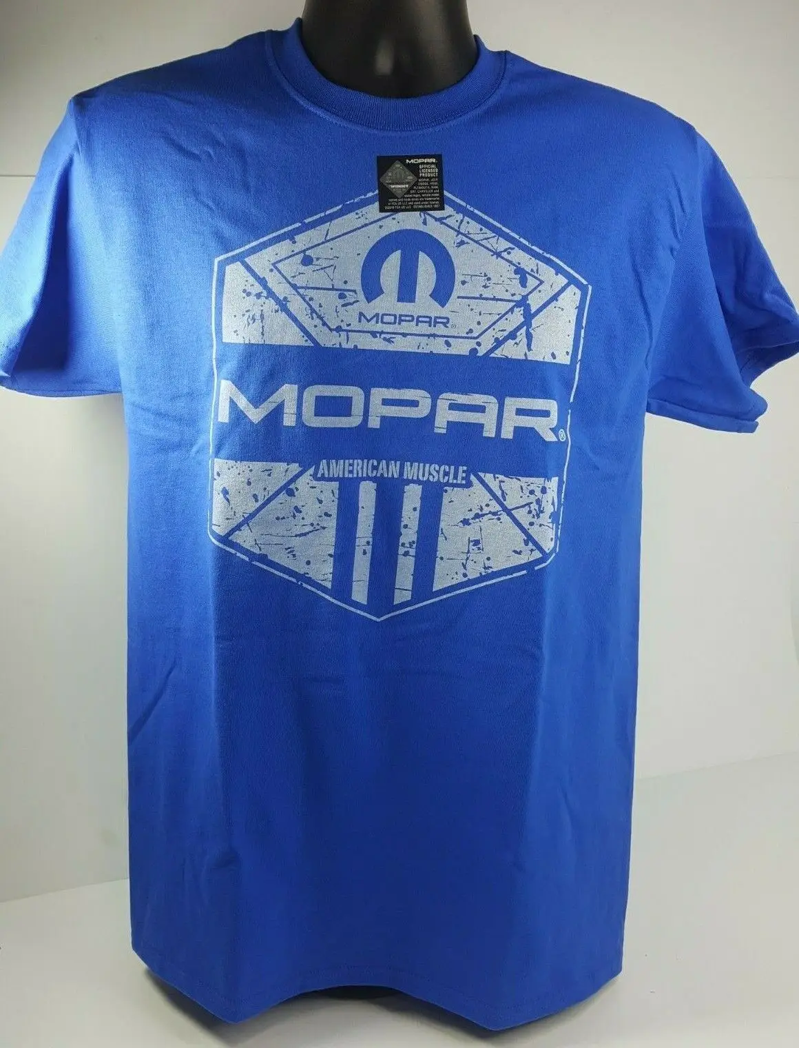 

Blue T-Shirt - Mopar American Muscle w/ Blue M Logo / Emblem (Licensed)