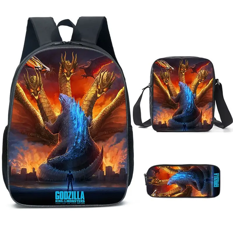 New Anime Bag Godzilla Backpack Anime Figures Kids School Bags Big Capacity King Kong Travel Bag Girls Boys Childrens Men Women