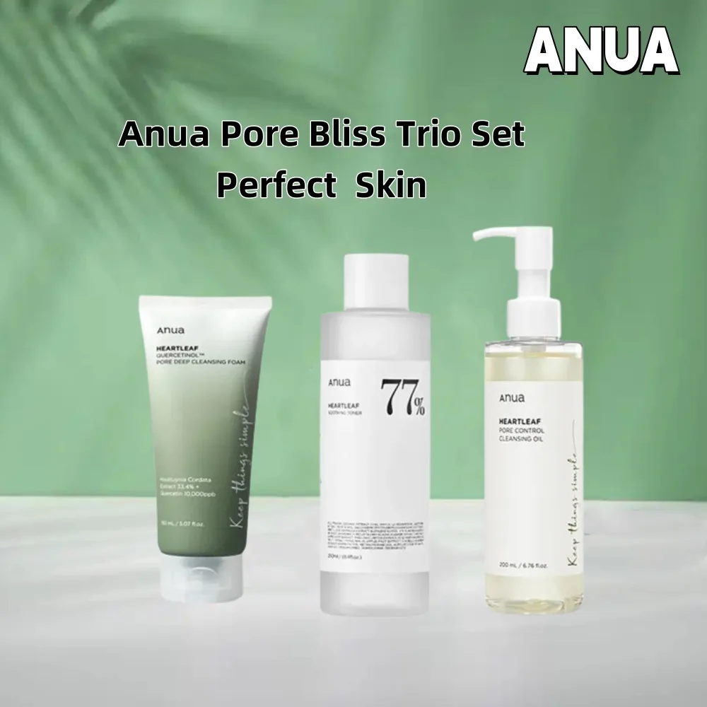 Anua Skincare Products Set Heartleaf 77  Toner Face Cleanser Peach Nicotinamide Essence Makeup Remover Oil Korean Skin Care