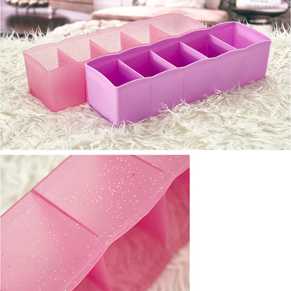 

Multi-function Five Grids Plastic Underwear Socks Ties Separator Organizer Case Desk Drawer Closet Organizer Storage Box (Transp