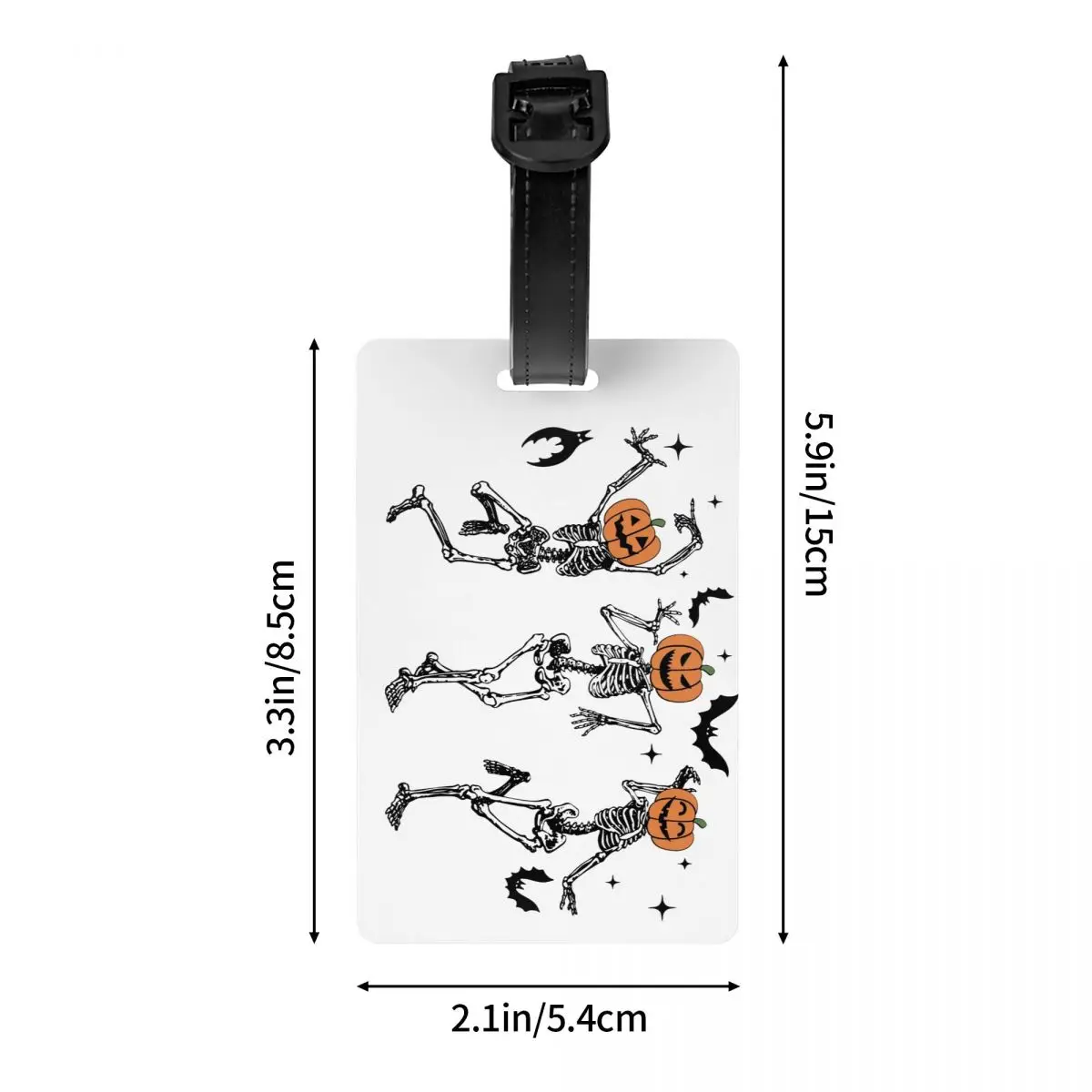 Custom Dancing Skeleton แท็กกระเป๋าเดินทางฮาโลวีนฟักทองโครงกระดูกกระเป๋าเดินทางสัมภาระความเป็นส่วนตัว Cover ID Label