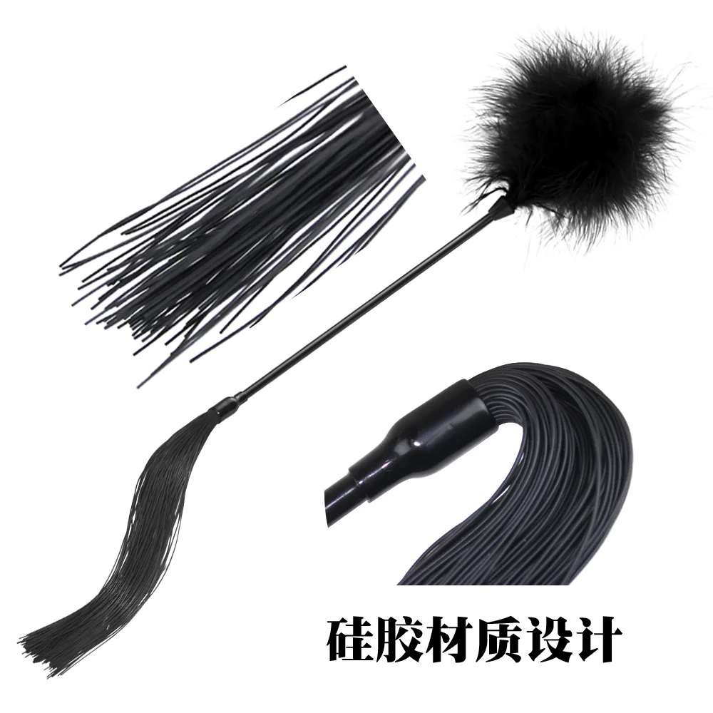 سوط حصان من ريش السيليكون مقاس 45 سم - مضرب فروسية لركوب الفروسية، وتدابير محاصيل ركوب الخيل #1