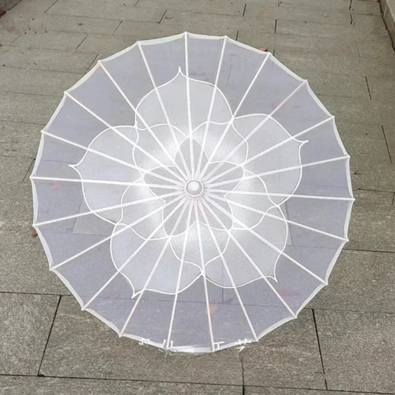 Jasmine Blossom Performance Dance Umbrella Transparent Silk Chinese Style Classical Show Umbrella