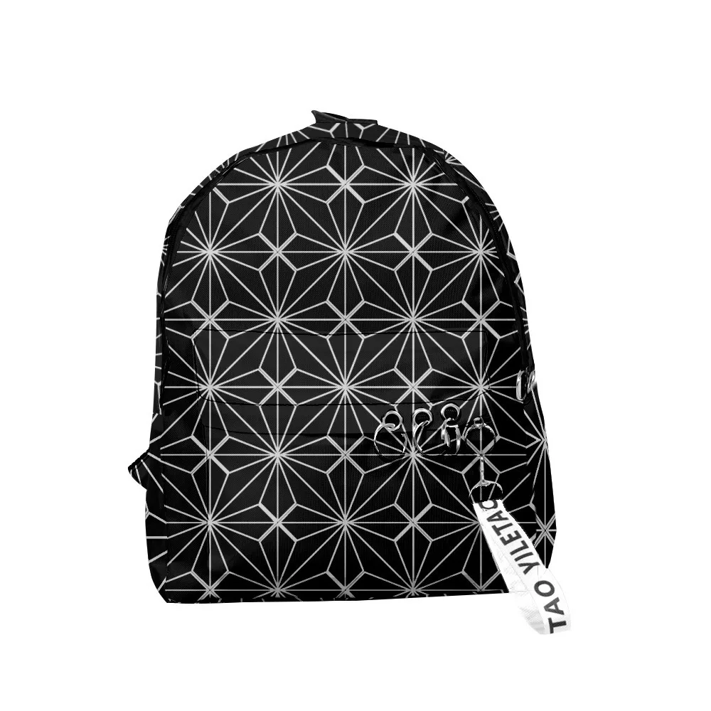 

Trendy Popular Geometry Backpacks Boys/Girls pupil School Bags 3D Print Keychains Oxford Waterproof Cute Small Backpacks