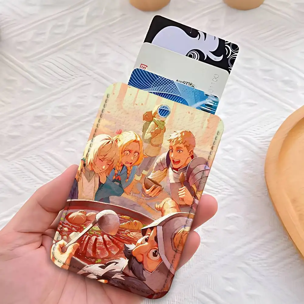 Tasty D-Delicious in D-Dungeons Llavero con etiqueta para llaves Tarjetero de cuero Llavero Tarjetero de acceso rectangular