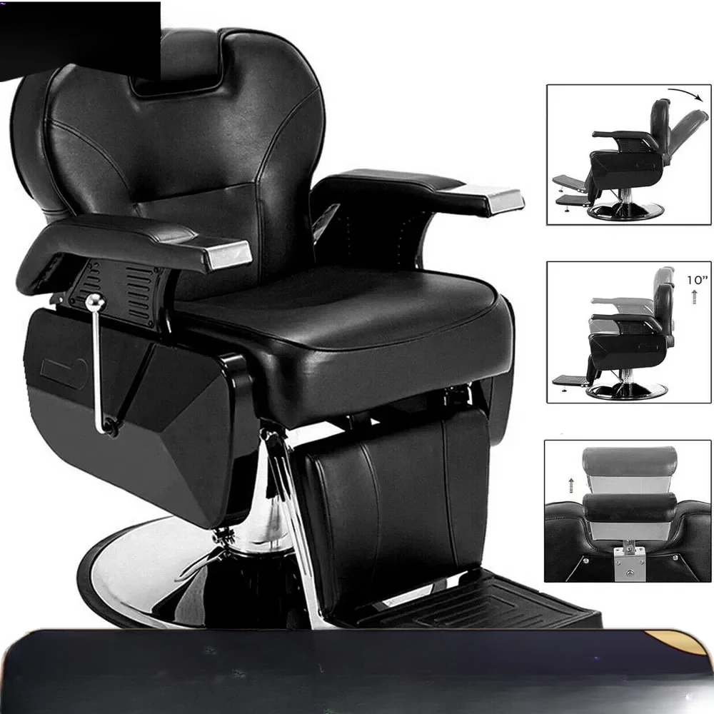 

Advanced black barber chair, heavy-duty inclined hydraulic professional salon/barber shop/hairstylist