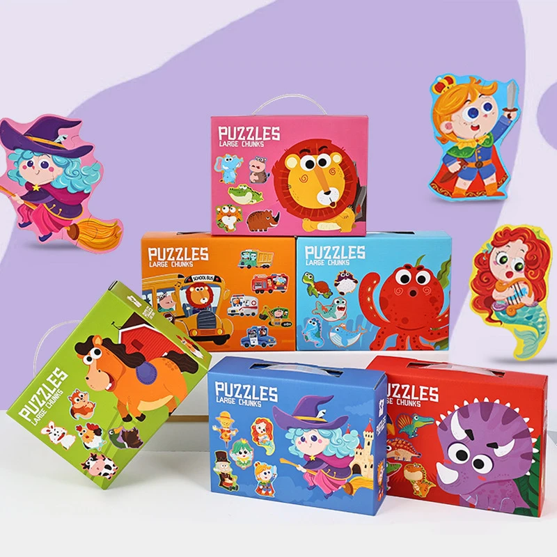 1Pc Six-In-One Large Puzzle Gift Box Early Education Toy  Interactive Learning Game Parent Child Activity Holiday Gift