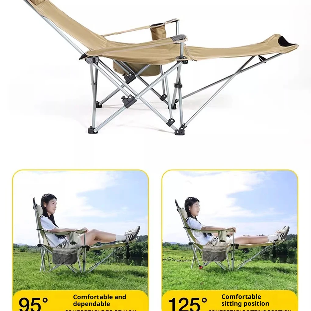 Reclining Camping Chair Lightweight Folding Camping Lounge Chair with Adjustable Backrest & Footrest for Beach Camping - AliExpress 18 4 Reclining Camping Chair Lightweight Folding Camping Lounge Chair with Adjustable Backrest & Footrest for Beach Camping - AliExpress 18 - Image 4