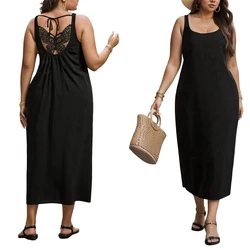 3XL 6XL Plus Size Women's Dress for 2024 Summer Slim Oversized Female Clothing Fashion Korean Large Size Sexy Loose Beach Sundre