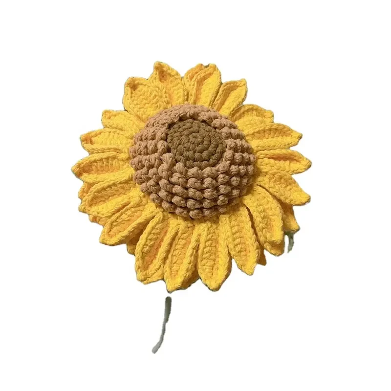 Hand Crocheted Giant Sunflower Bouquet Washable Realistic Cotton Flowers Premium Simulation Flowers Christmas New Year