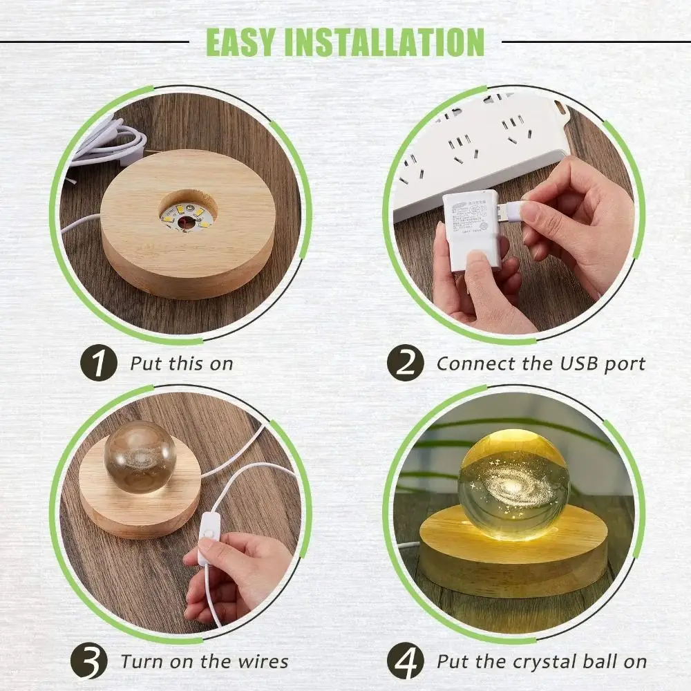 

Деревянная подставка для светодиодной подсветки DIY, круглая, с LED-подсветкой, для украшений и демонстрации