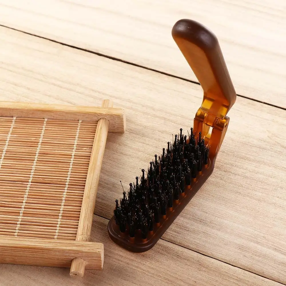 

Portable Barber Pocket Size Hairdressing Compact Massage Comb Hair Styling Tool Bristle Comb Bristle Hair Brush Foldable Comb