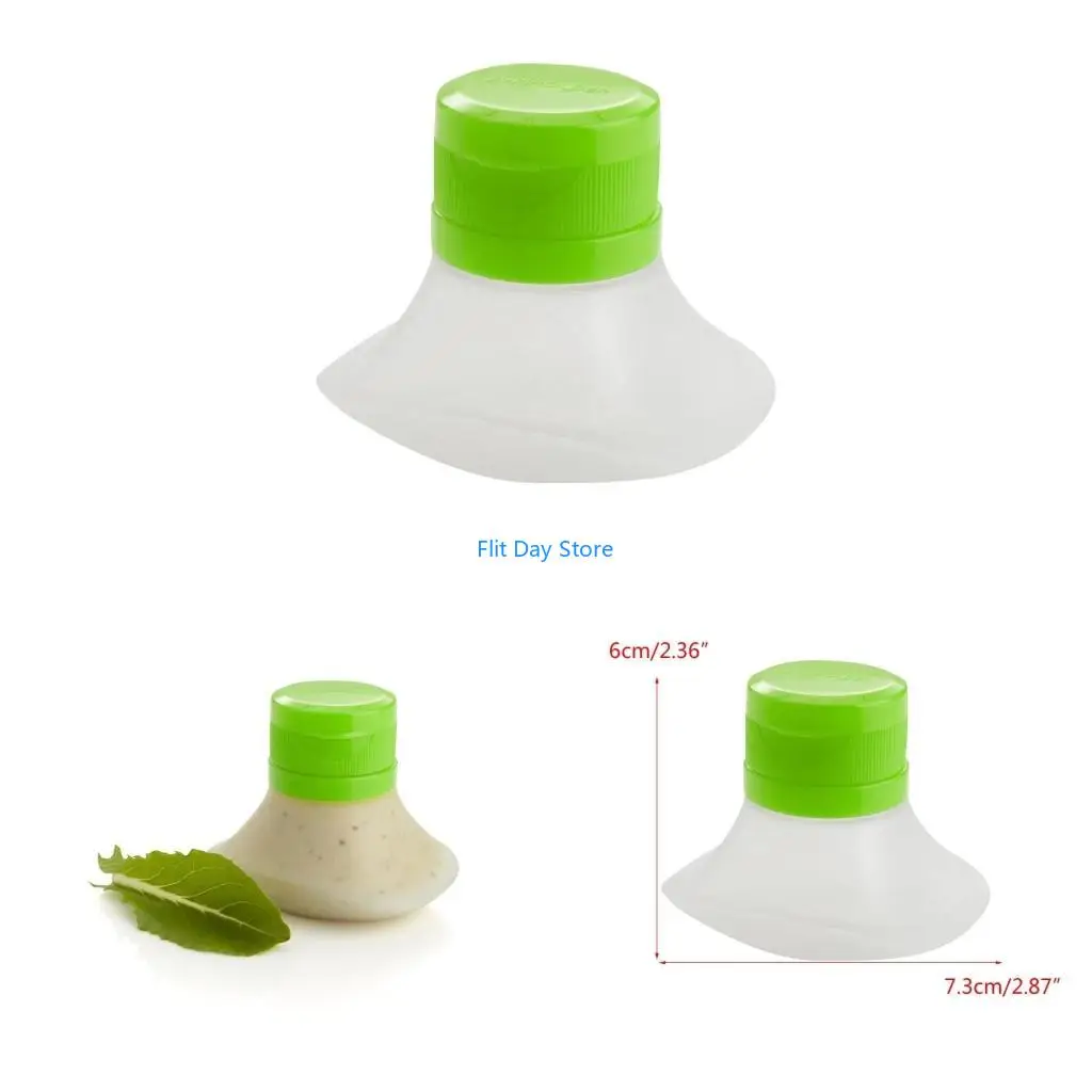 F92C Small Salad Dressing Bottles Portable Condiment Squeeze Bottles Silicone Small Sauce Dispensers Silicone Container
