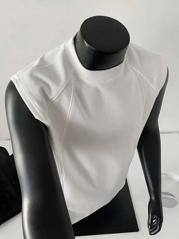 

Мужская летняя майка-жилетка American Sle с ребристой текстурой, с маленьким воротником, белая, для фитнеса и спорта, с наплечниками