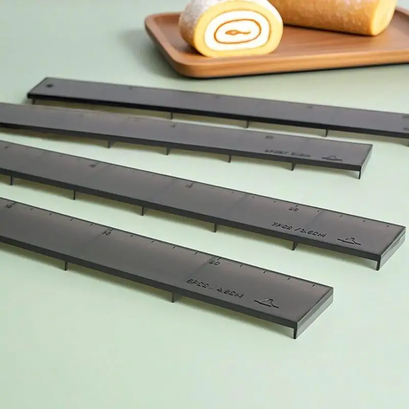 4Pcs Uniform Division Molds Pastries Bakings Biscuit Cake Cutting Roll Scale Ruler Cake Roll Ruler Kitchen Dessert Making Tool