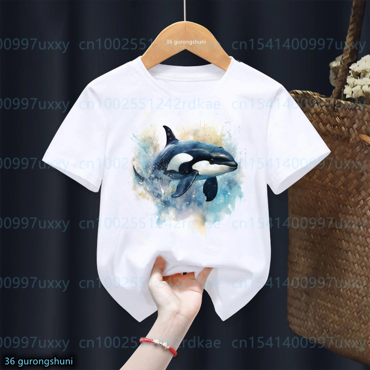 New Summer Style Boys Tshirt funny Killer Whale Graphic dolphin Printed Kids Tshirt Fashion Trendy Boys/Girls Universal Clothing