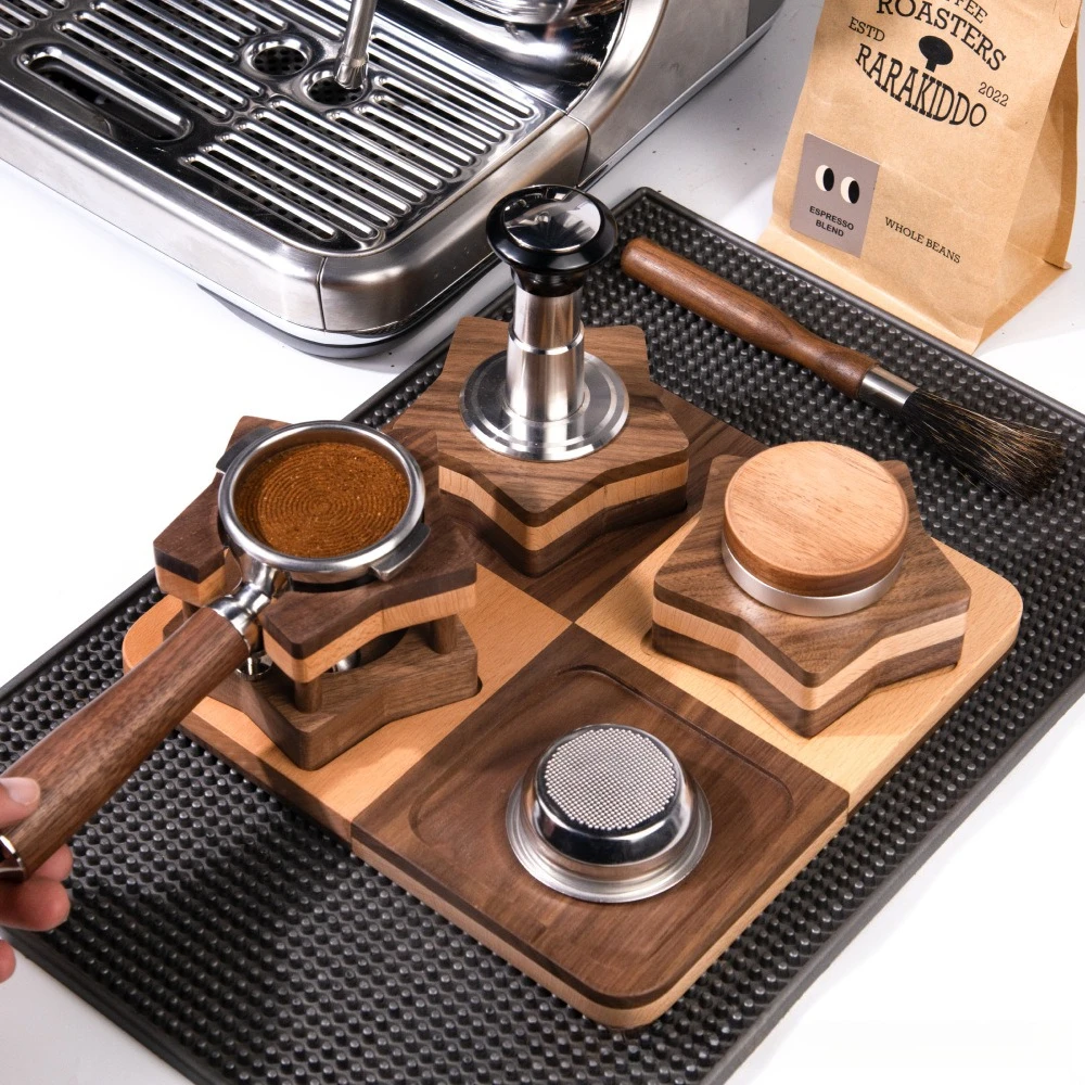 

JUSTINLAU 51/53/58MM Starfish-shaped Coffee Handle Powder Applicator Base Storage Base Cleaning Brush Coffee Equipment Tools