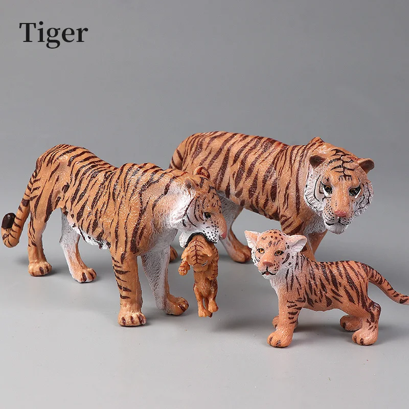 ชุดจำลองสัตว์ป่าโลกธรรมชาติ - โมเดลเสือสำหรับการศึกษา ของเล่นสะสมสำหรับเด็ก