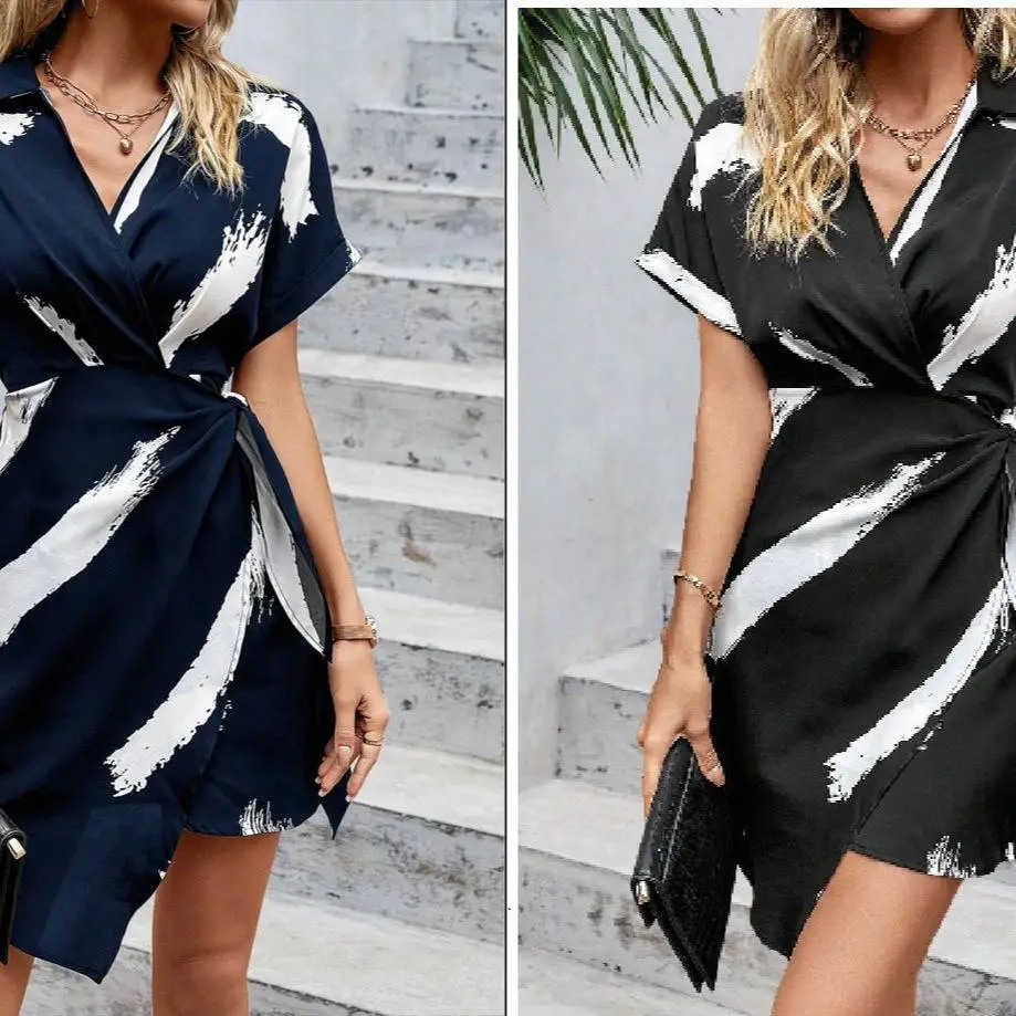 

ort Sve Женский воротник с принтом на шнуровке, полиэфирное волокно, V-образный вырез, деловая домашняя одежда, весенний сезон, сделано в Китае