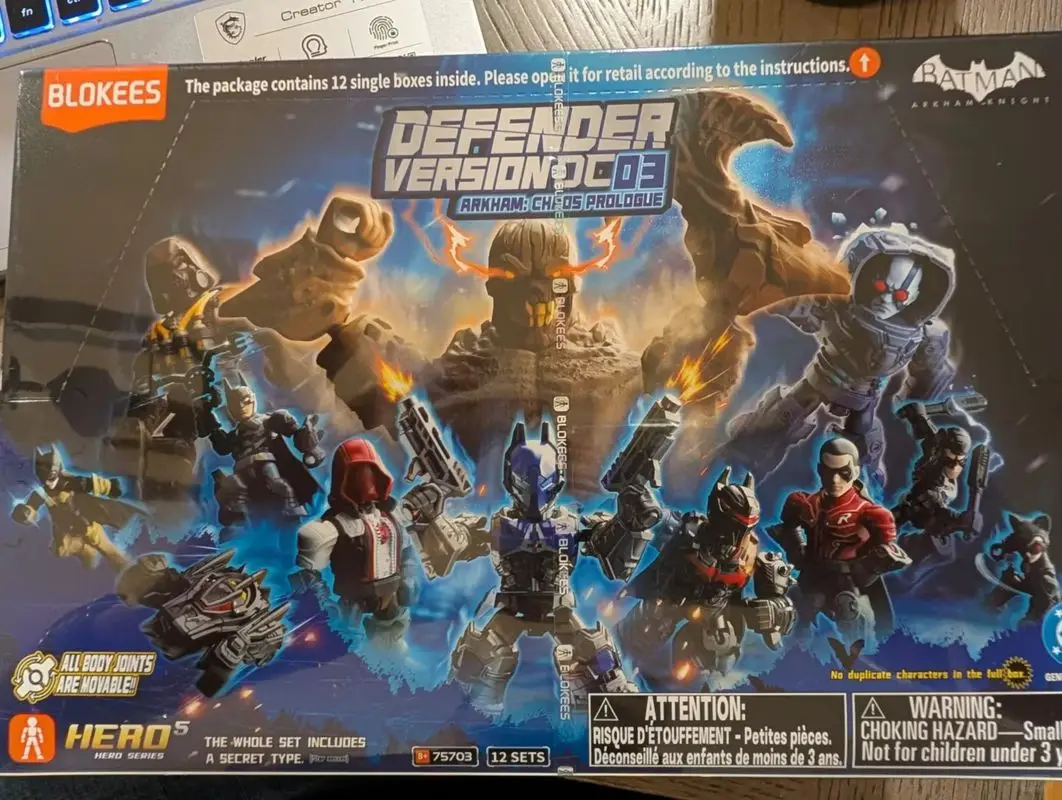 En stock Blokees Dc Defender Version 03 - Arkham: Chaos Prologue Series Blind Box Model Kits Figures Ornaments Collect Toys Gift