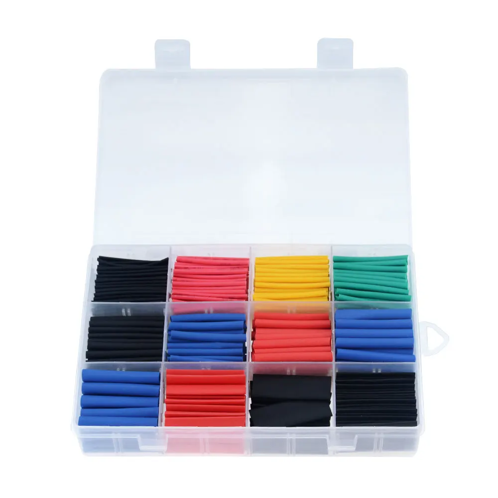 750PCS 2:1 Heat Shrink Tubing Thermoresistant Tube Insulation Sleeving Polyolefin Shrink Wrapping Assorted Box Kit