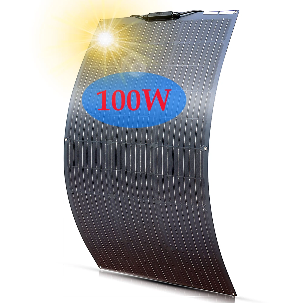 100W 200W SolarPanel Kit or 18V Flexible Photovoltaic Solar Panel 12V 24V yacht camping Caravans Garden Ranch Battery Charging