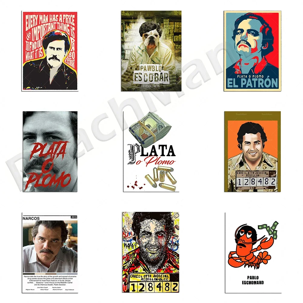 Pablo Escobar poster, minimalism, home furnishing, drug lord / illustration / movie poster, decorative canvas printing