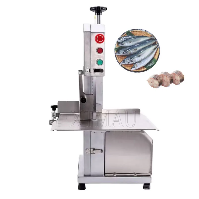 Electric Meat Bone Slicer Cutting Machine 850W Desktop Supermarket Kitchen Chopper Food-Grade Frozen Meat Bone Fish Saw Cutter