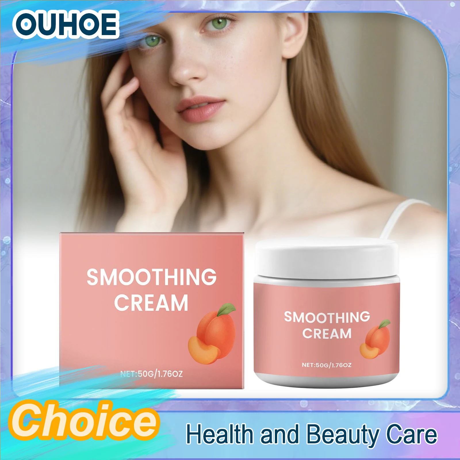 كريم مزيل الشعر الخوخي غير مؤلم مثبط نمو الشعر مهدئ ترطيب لطيف واضح الوجه الشفاه تحت الإبط كريم إزالة الشعر #1