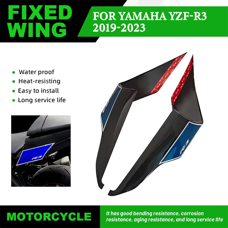 

Rear Tail Fixed Wing For Yamaha YZF-R3 YZFR3 2019-2023 Motorcycle Rear Fairing Rear Seat Wing Rear tail Spoiler Side Panel Cover