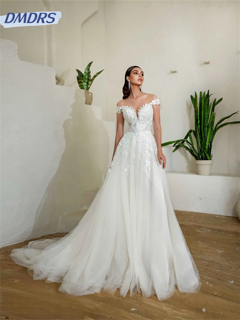 

Sexy V-Neck Bridal Dresses 2024 Charming Sleeveless Wedding Dress Romantic A-Line Floor-length Dress Vestidos De Novia