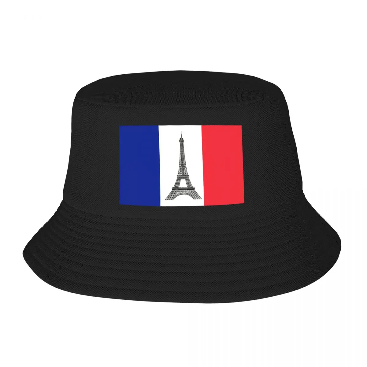 Custom Flag Of France Bucket Hat Men Women French La Tour Eiffel Outdoor Sun Summer Fishing Cap