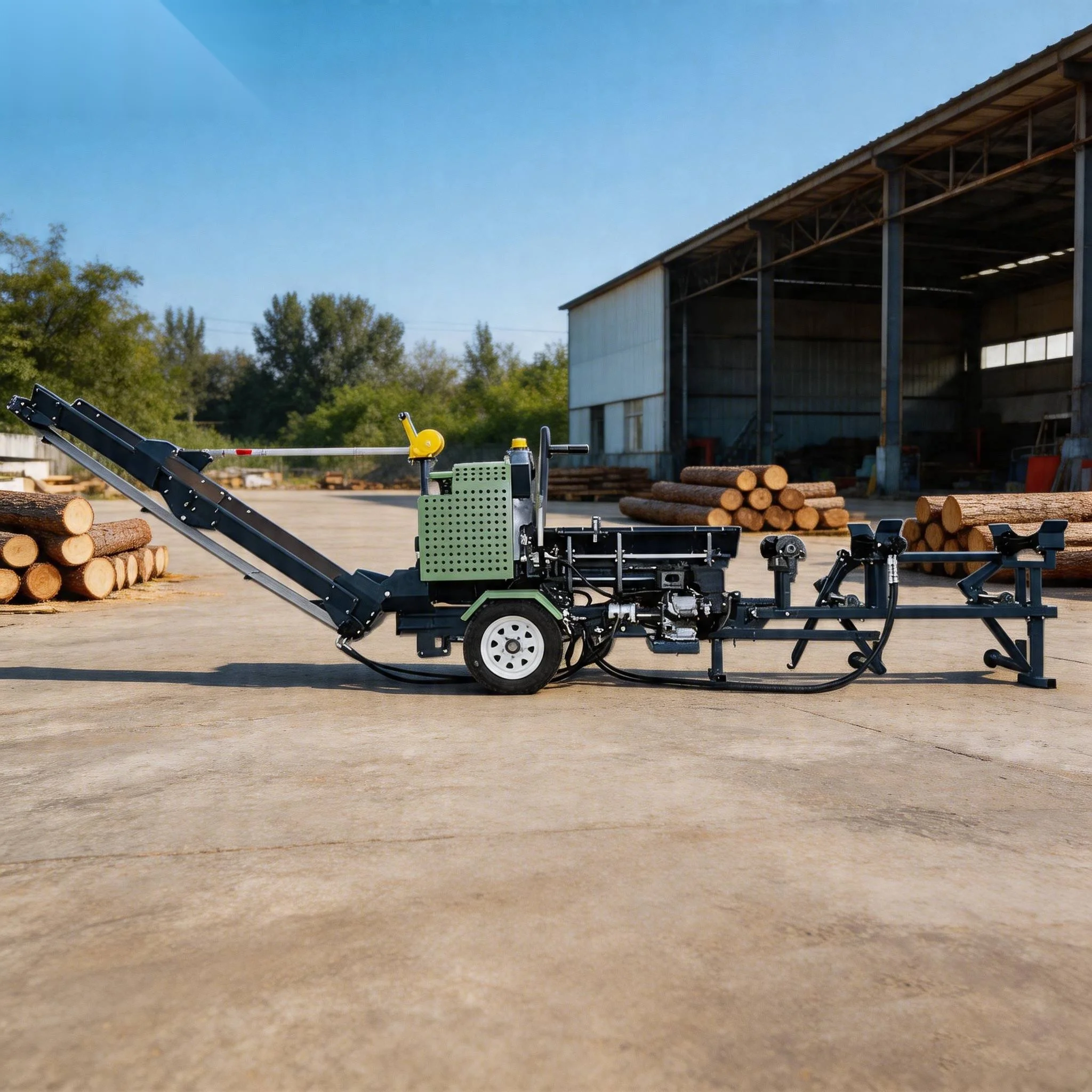 Industrial Grade 30T Automatic Hydraulic Firewood Processor Log Splitter Wood Processing Forestry Machinery with CE