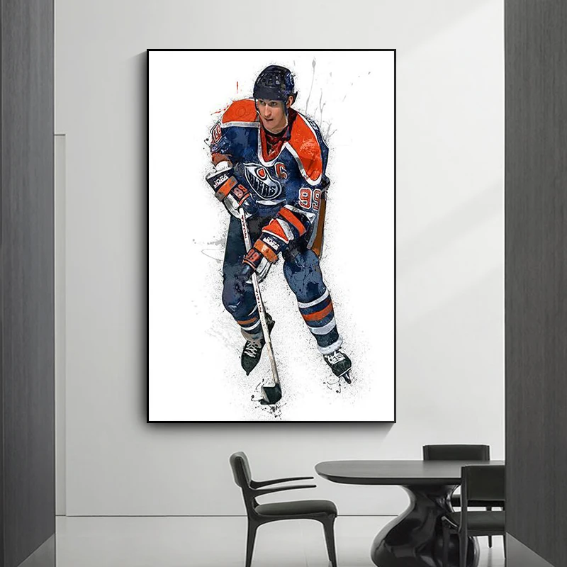 Wayne Gretzky Poster Ice Hockey Athlete Portraits Canvas Print Home Wall Art Decor For Gym Living Room Bedroom Kids Gift