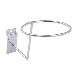 Hot Sale Metal Hanging Hat Rack Groove Board Cap Bracket Slat Wall Mounted Wig / Ball / Hat Display Stand Rack 20pcs