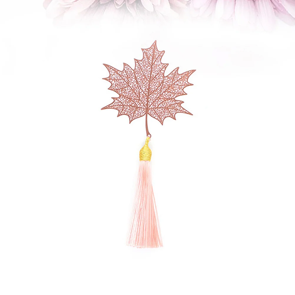 

2Pcs Metal Bookmark Creative Leaf Design Exquisite Tassel Book Label for Readers Students Writers Graduates Home School Office