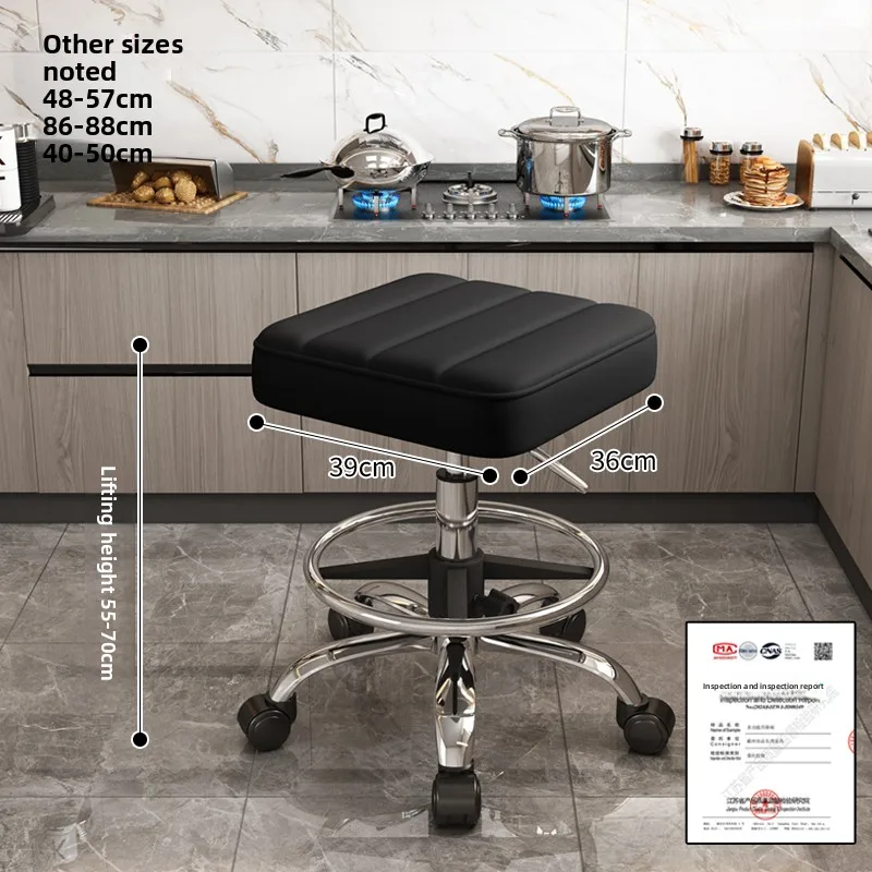 

Ergonomic Adjustable Bar Stool, Kitchen Lift Chair, Rotating Backrest High Stool, Comfortable Counter Seat, Household Helper