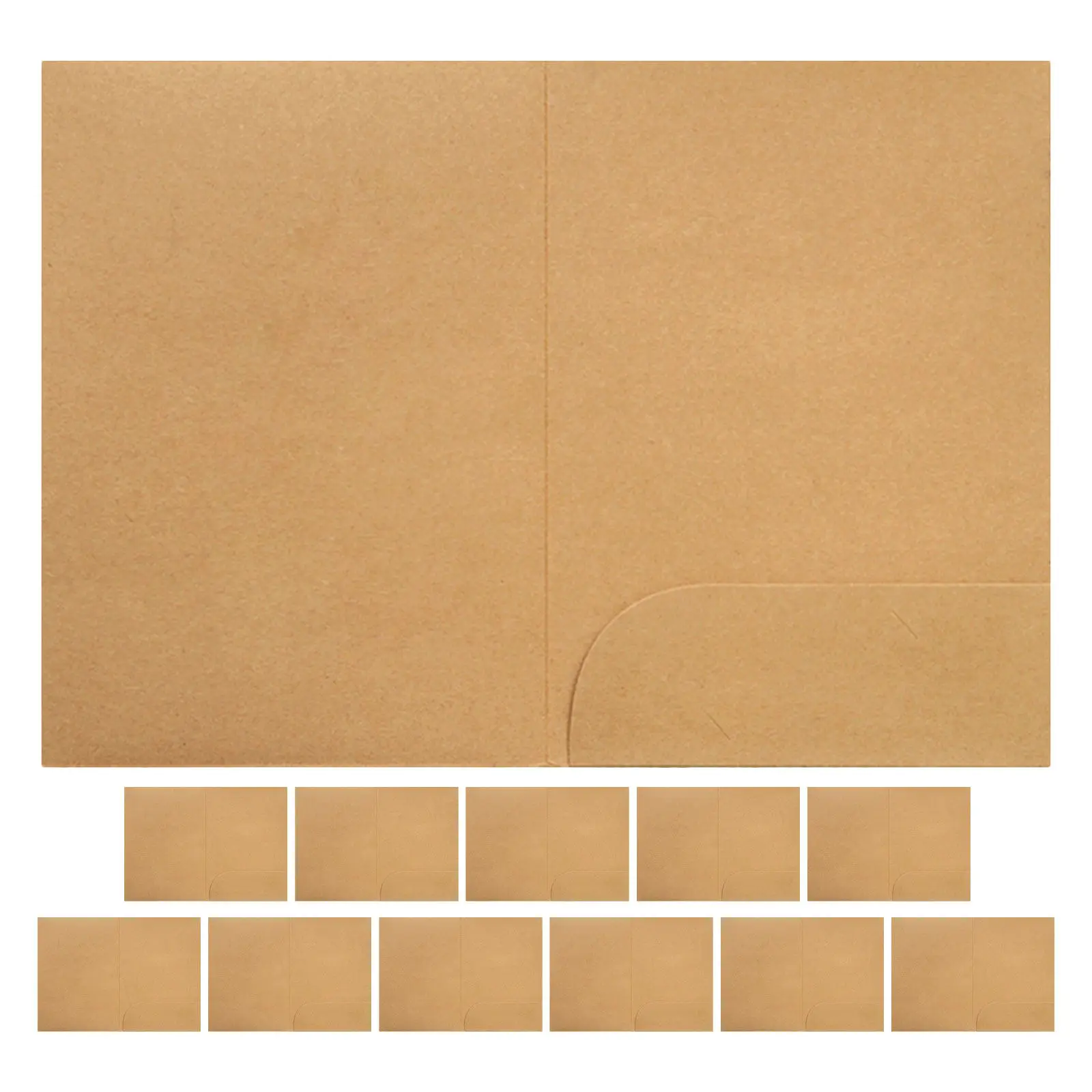 12Pcs A4 Kraft Paper Folder Document Organizer Contract File Bag Business Report Meeting Notes School Portfolio