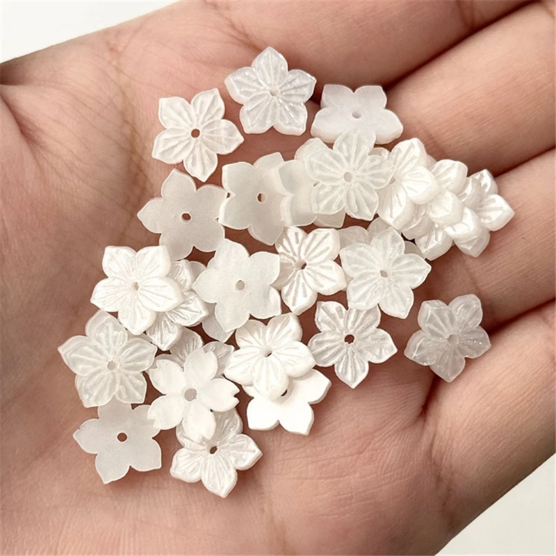 20pcs/lot new retro acetic acid 12mm Imitation shell flower beads resin charm connectors for diy hair jewelry making accessories