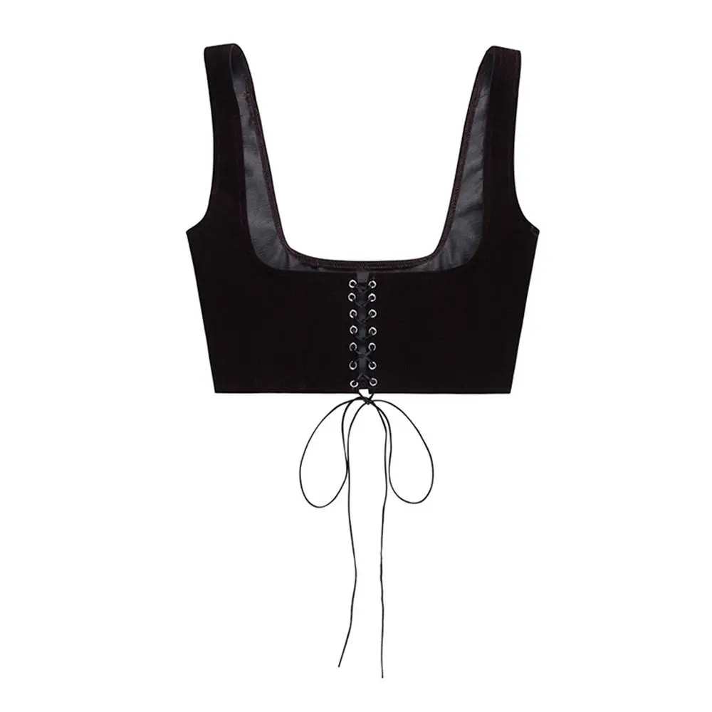 Y2K Women Waist Belt Chest Support Lace-up Wide Belt Cummerbunds Waist Corset Belts Slim Bustier Corset Suspender Vest