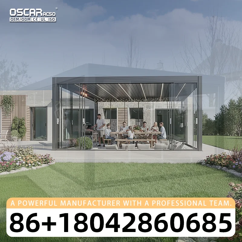 Sensor Remote Control Customized Waterproof Outdoor Sun Shades Louvers for Pergolas Ideal for Backyards Gardens and Patios pergo